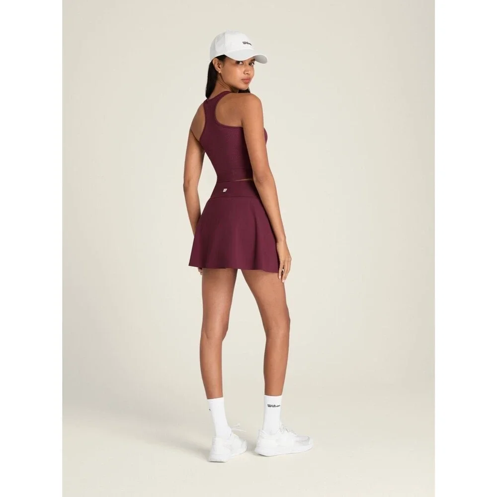 NWT Wilson Slice Skirt Size XS Port Royal Burgundy Classic Navy Lined Tennis